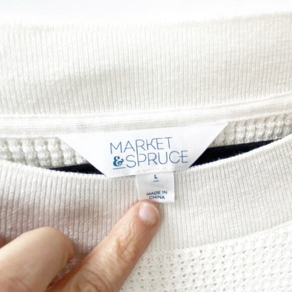 2/$30 Stitch Fix Market and Spruce Large Womens Gray White Stripe Tawnee Sweater - Picture 5 of 9